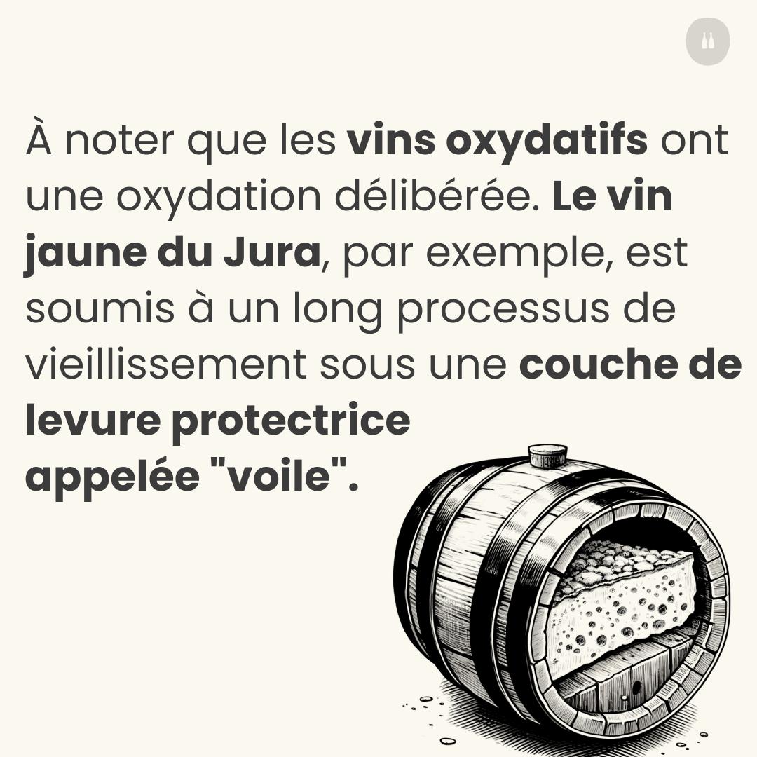 Da notare che i vini ossidativi sono sottoposti a un'ossidazione deliberata.